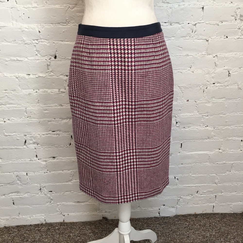 Boden wool houndstooth pencil skirt British mallalieus tweed size 6
